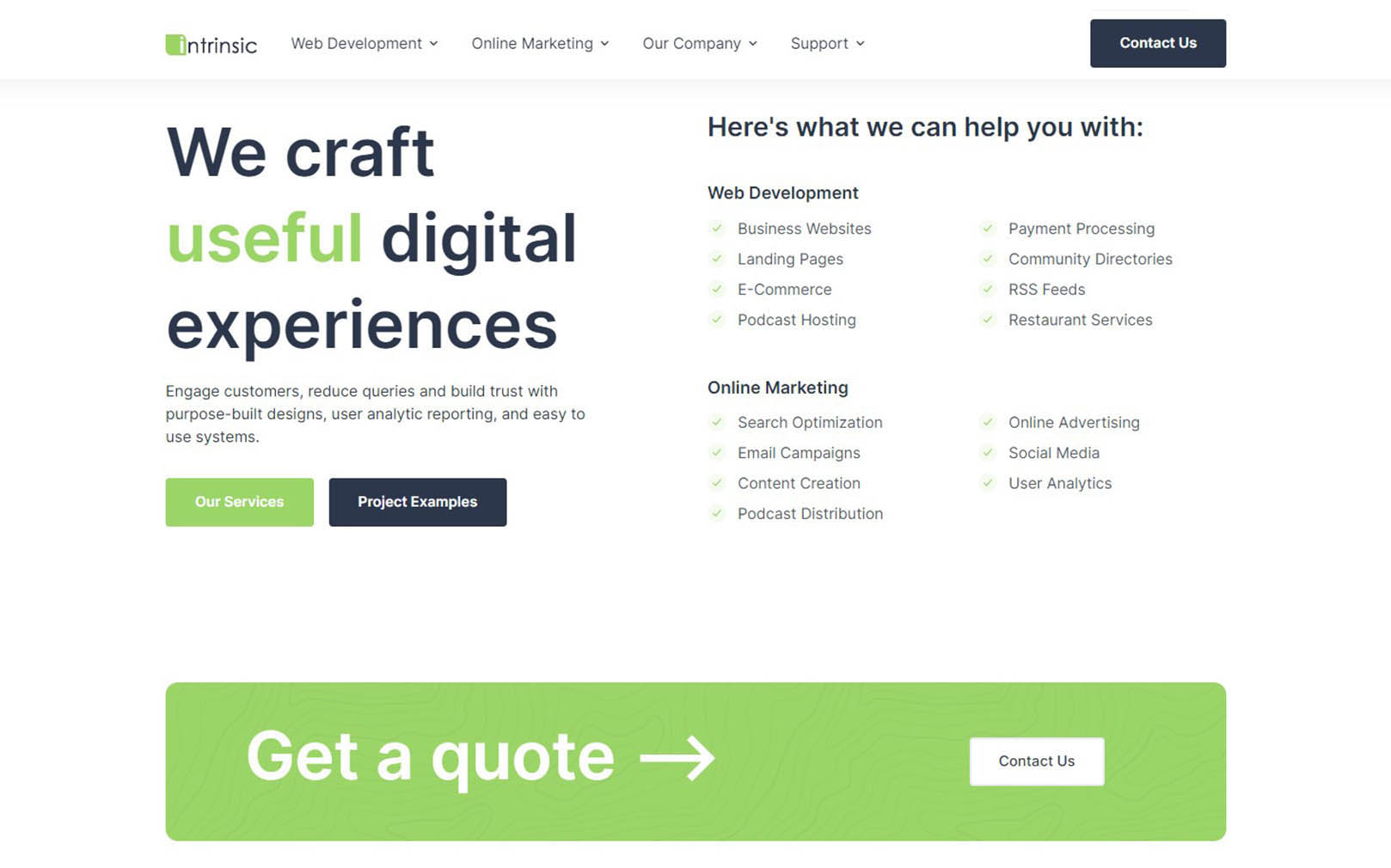 intrinsic marketing website design services
